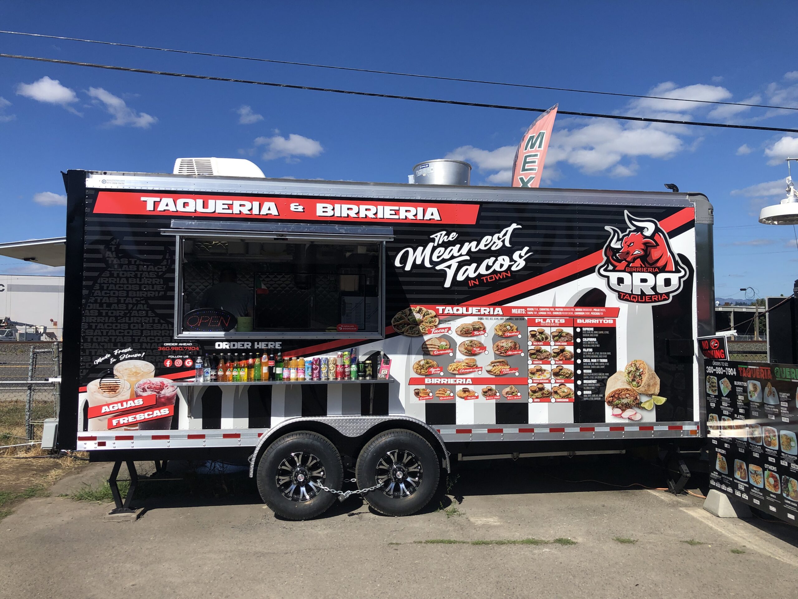 Cascade Wraps - QRO Food Trailer - Mexican Food Truck - Vehicle Wrap - Front Side